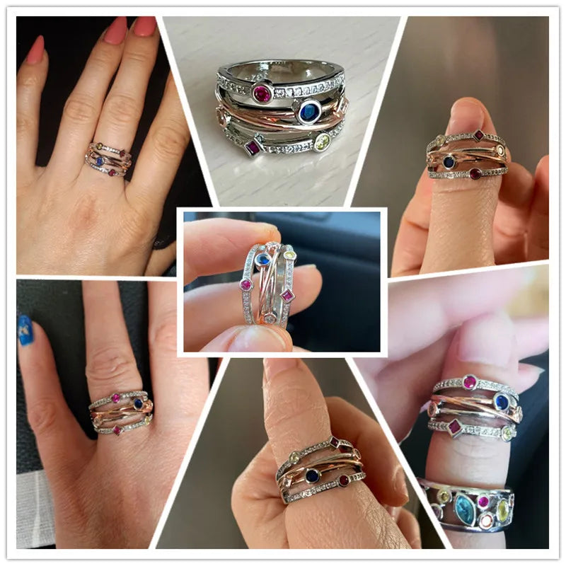 Huitan Women Jewelry Wedding Bridal Ring.