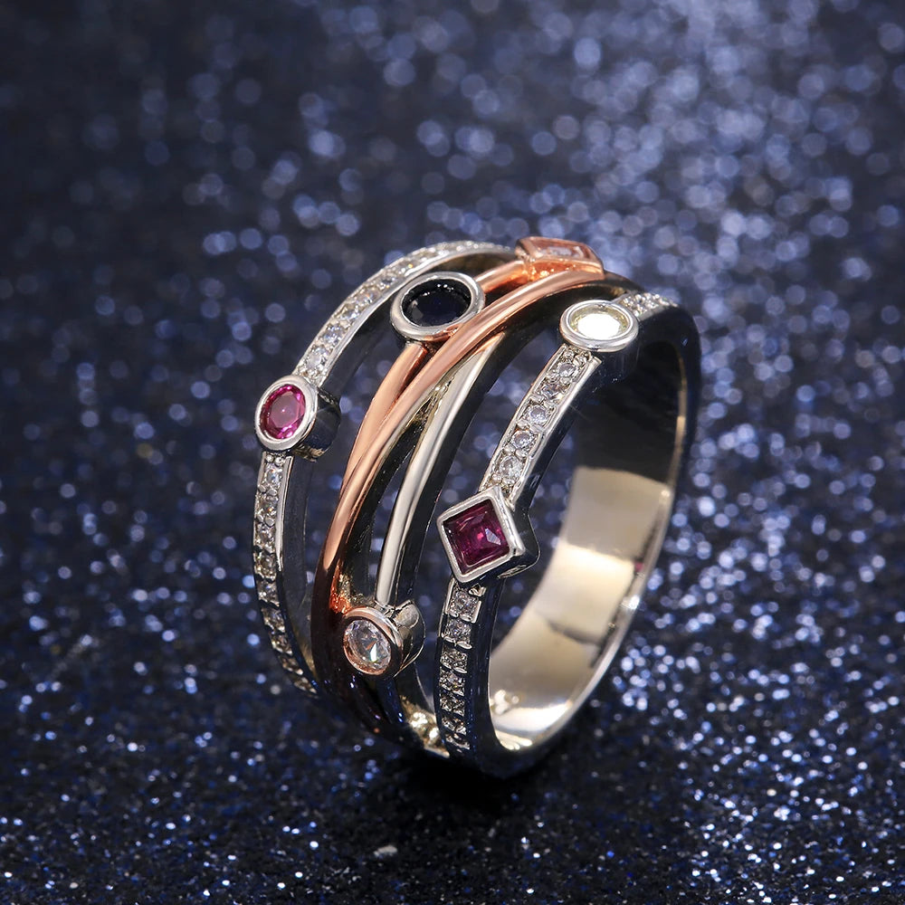 Huitan Women Jewelry Wedding Bridal Ring.
