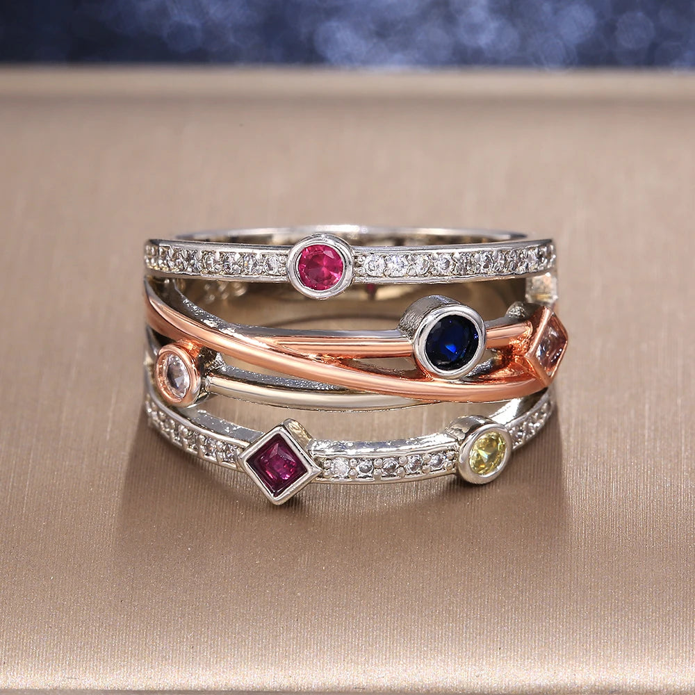 Huitan Women Jewelry Wedding Bridal Ring.