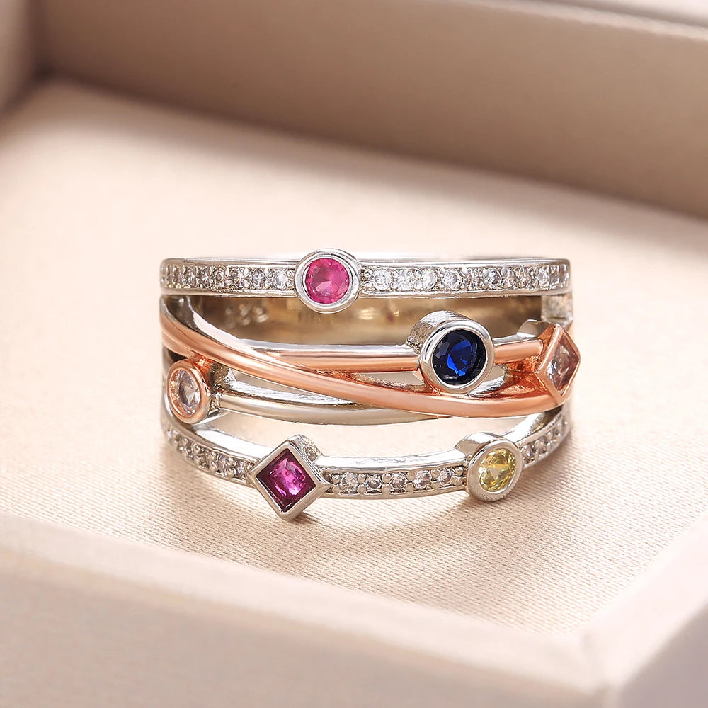 Huitan Women Jewelry Wedding Bridal Ring.