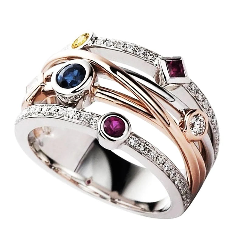 Huitan Women Jewelry Wedding Bridal Ring.