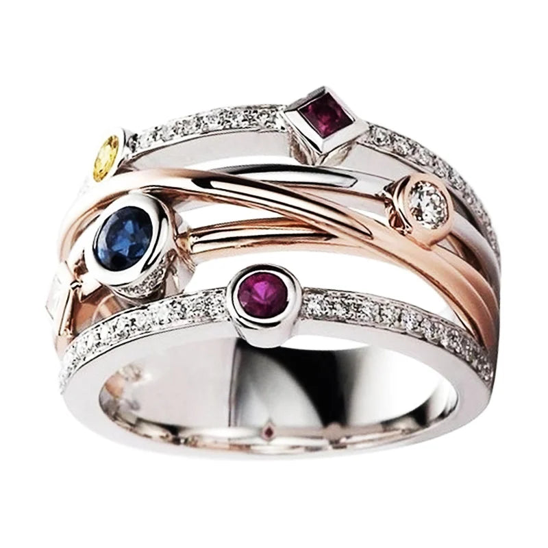 Huitan Women Jewelry Wedding Bridal Ring.