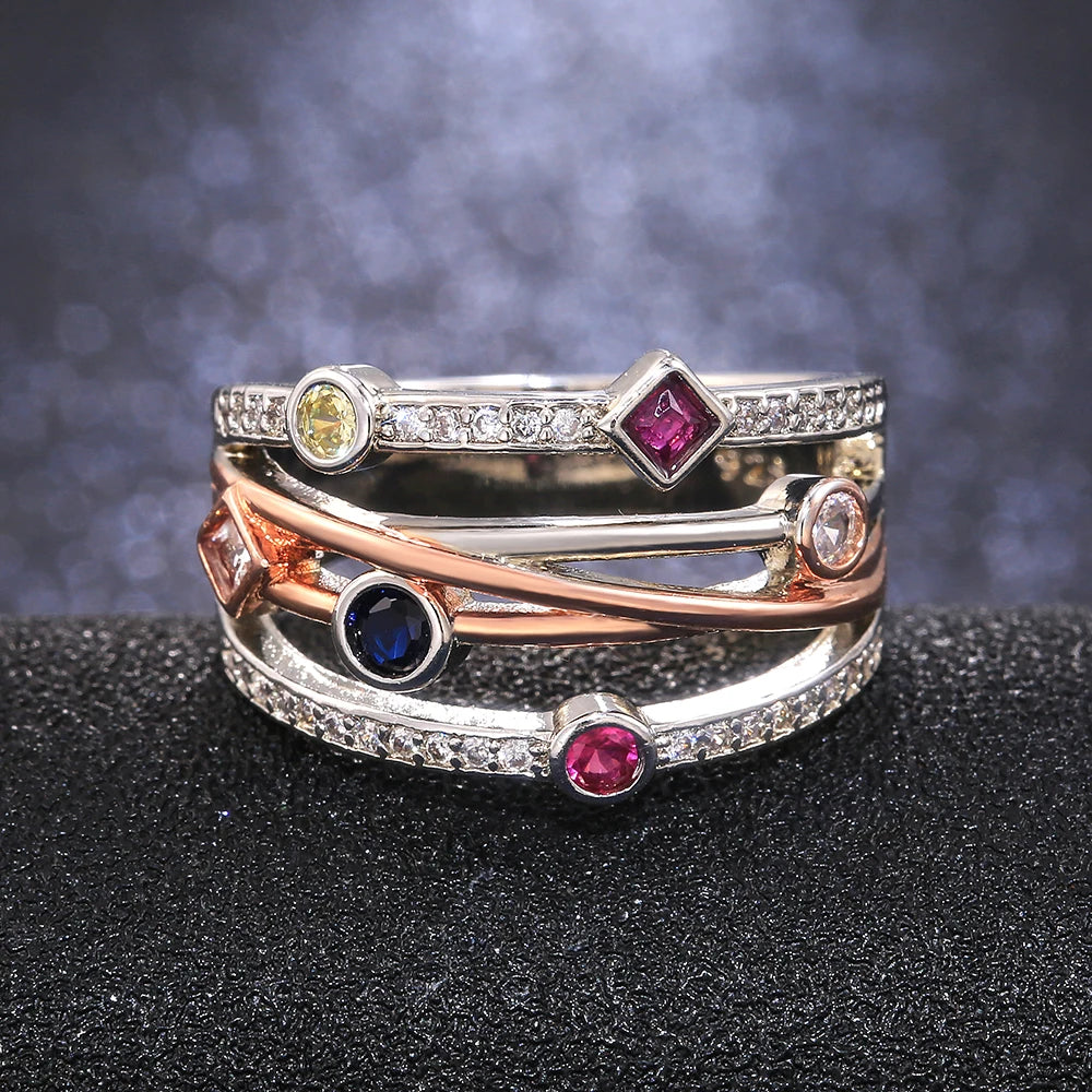 Huitan Women Jewelry Wedding Bridal Ring.