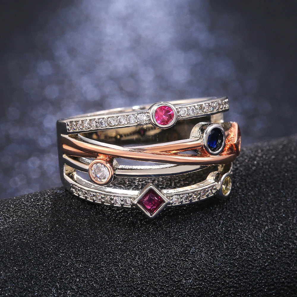 Huitan Women Jewelry Wedding Bridal Ring.