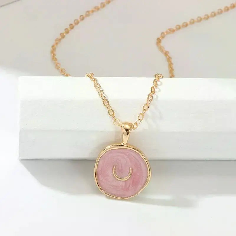 Moon Star Enamel Pendant Necklaces