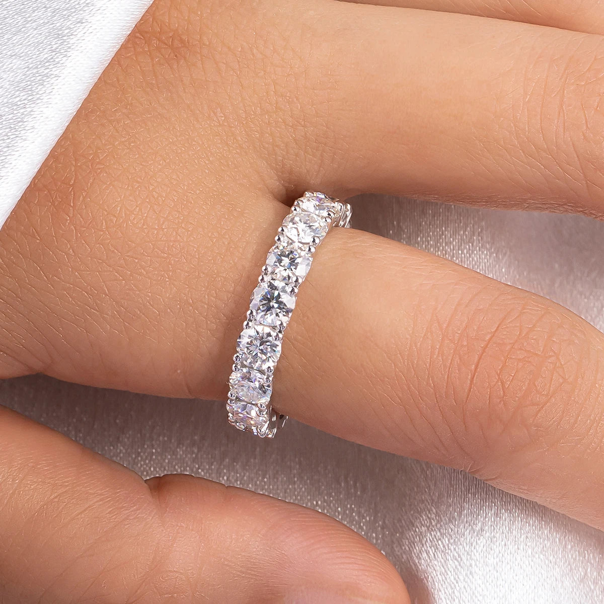 Moissanite Eternity Band Ring for Women