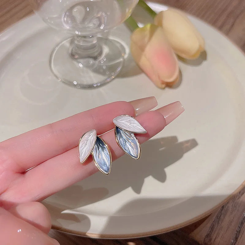 Sweet Leaf Stud Earrings For Women