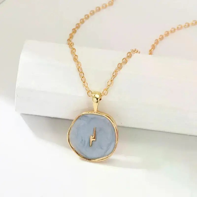 Moon Star Enamel Pendant Necklaces