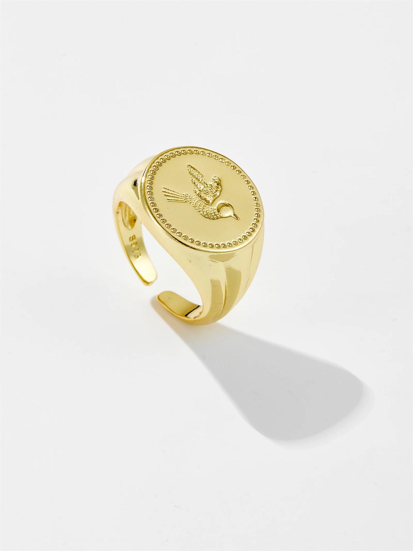 DPLAOPA 925 Sterling Silver Gold RING Saint Teresa Resizable Rings Colibri LEDA One World Rings Women Adjustable Rings Jewels
