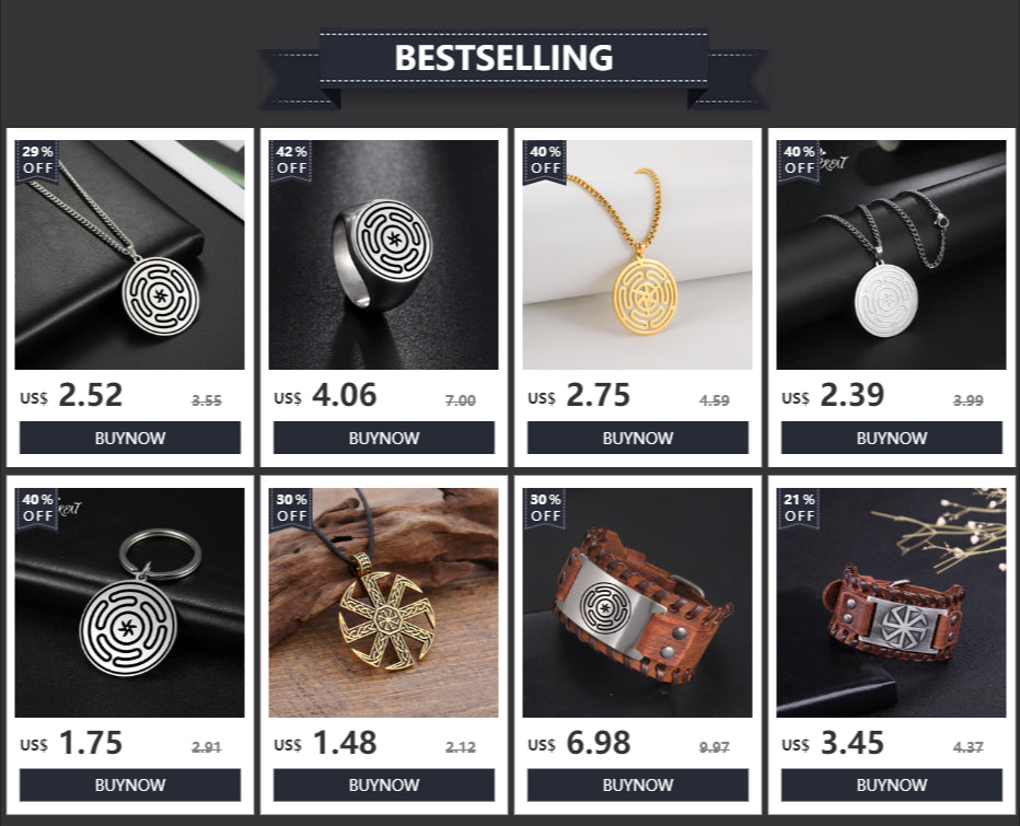 Likegreat Slavic Kolovrat Symbols Necklace for Men Pagan Sun Wheel Talisman Amulet Link Chain Pendants Religious Jewelry