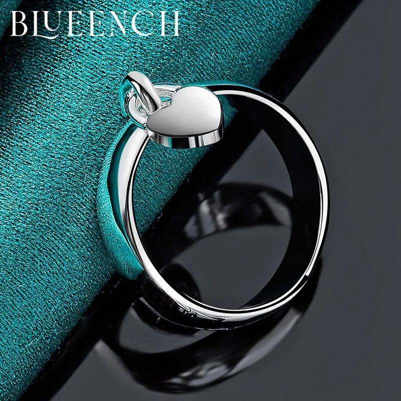 Blueench Sterling Silver Love Pendant Ring