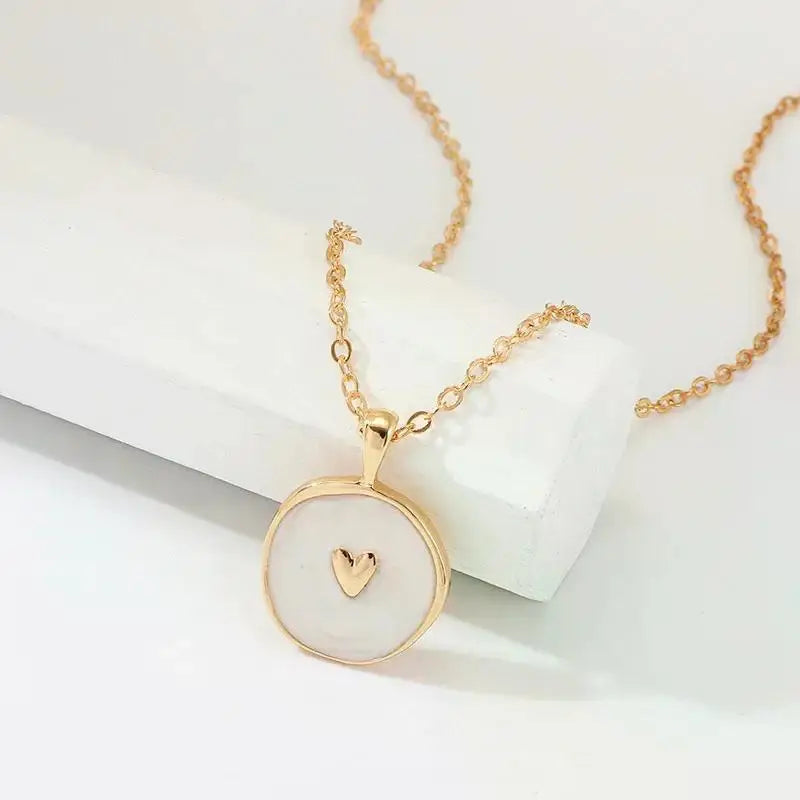 Moon Star Enamel Pendant Necklaces