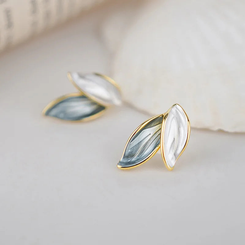 Sweet Leaf Stud Earrings For Women