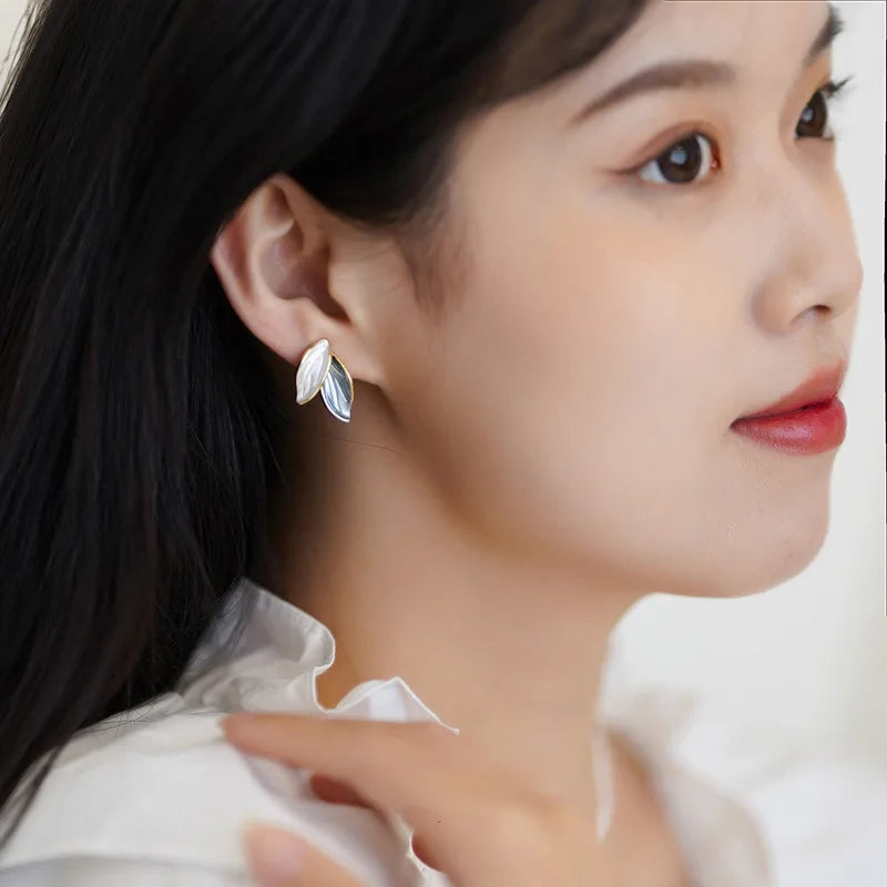 Sweet Leaf Stud Earrings For Women