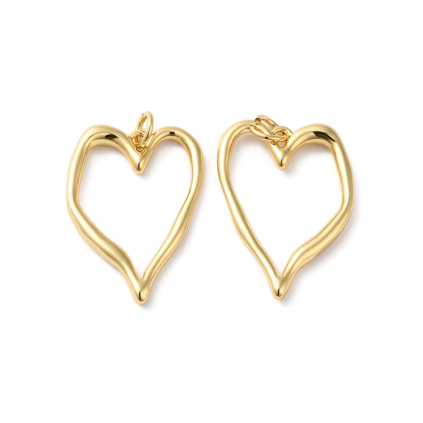 Hollow Love Heart Charms Brass Pendants.