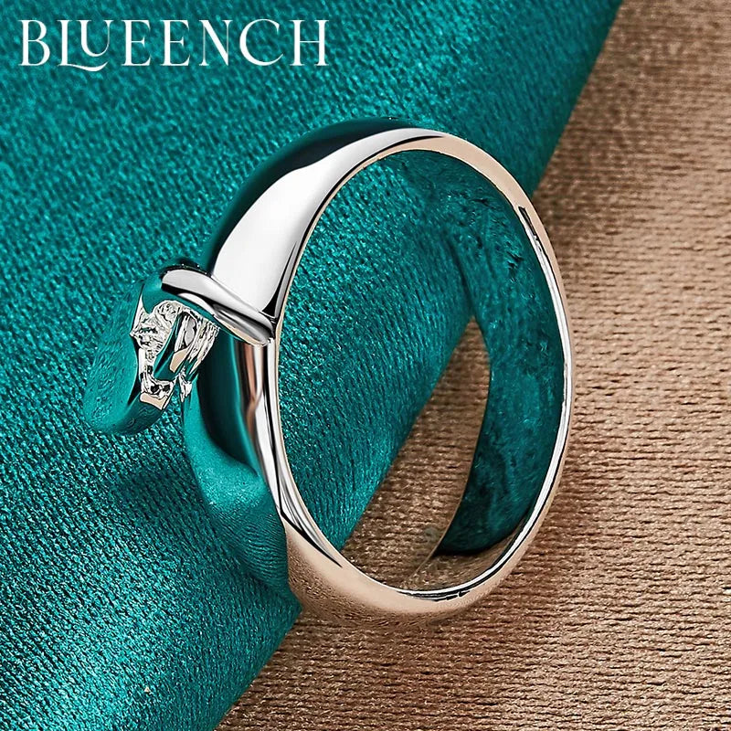 Blueench Sterling Silver Love Pendant Ring